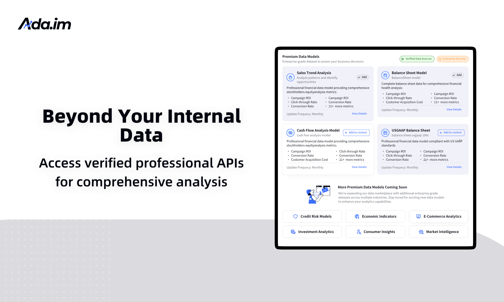 Move beyond the limitations of your internal data. Unlock a broader, more objective perspective by integrating verified professional APIs. This access provides trusted, external data streams for deeper, more comprehensive analysis, enabling you to gain superior insights into market trends, consumer sentiment, and competitive landscapes.